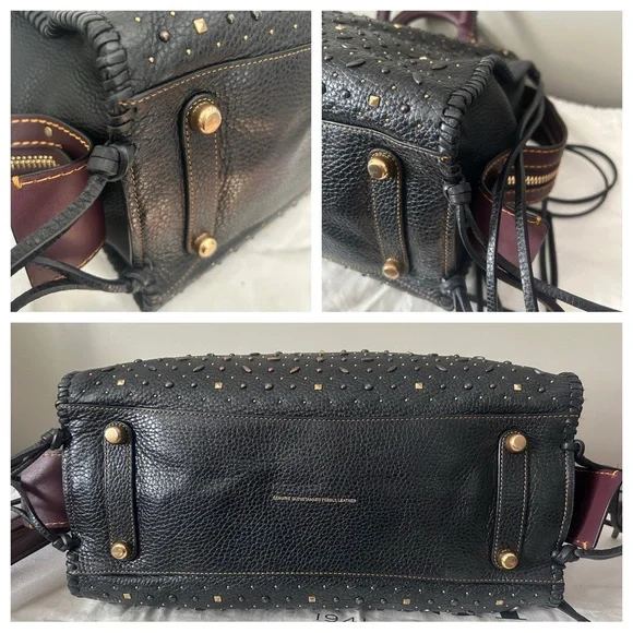 COACH Whiplash Rivets Rogue Bag 36 In Pebble Leather *Anniversary Rogue* - Picture 10 of 12